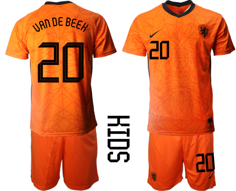 2021 European Cup Netherlands home Youth #20 soccer jerseys->youth soccer jersey->Youth Jersey